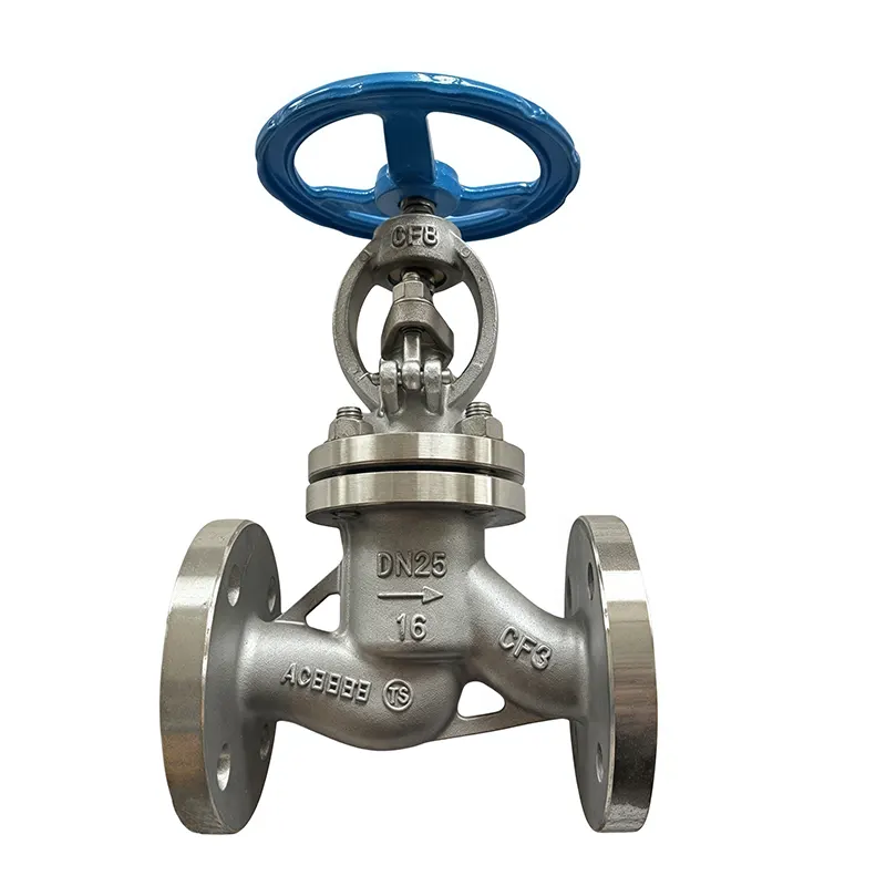 Valve à globe en acier inoxydable à l'extrémité à bride